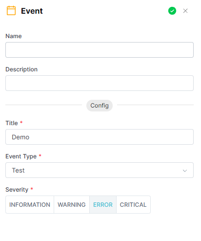 Event action configuration