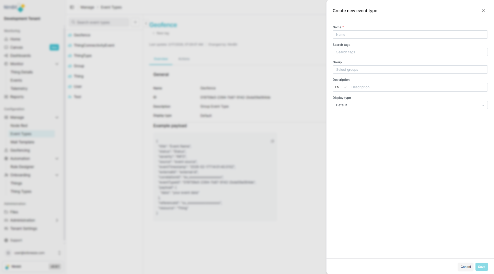 Create Event Type Dialog