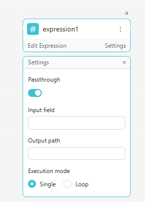 Expression settings panel
