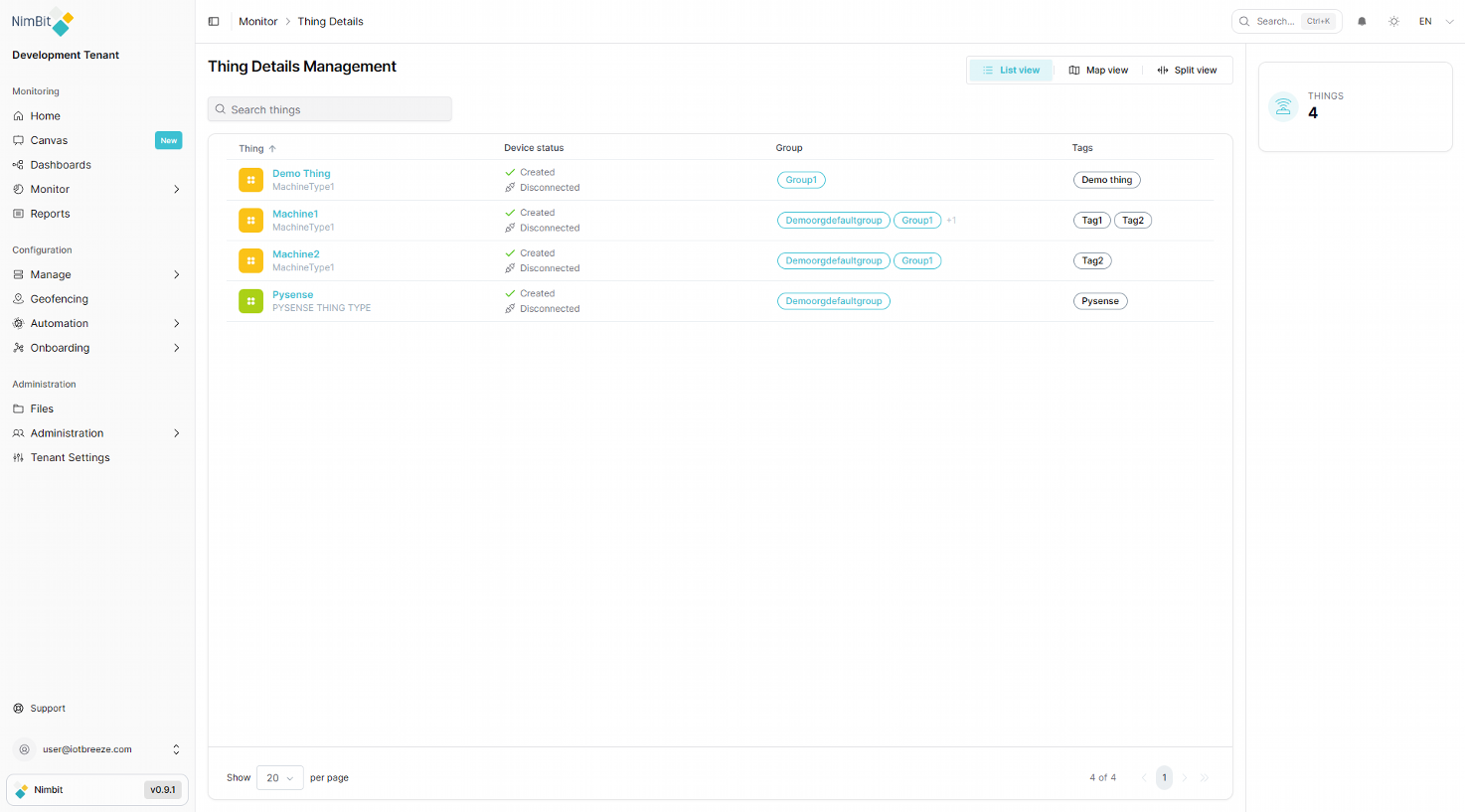Thing Details List View