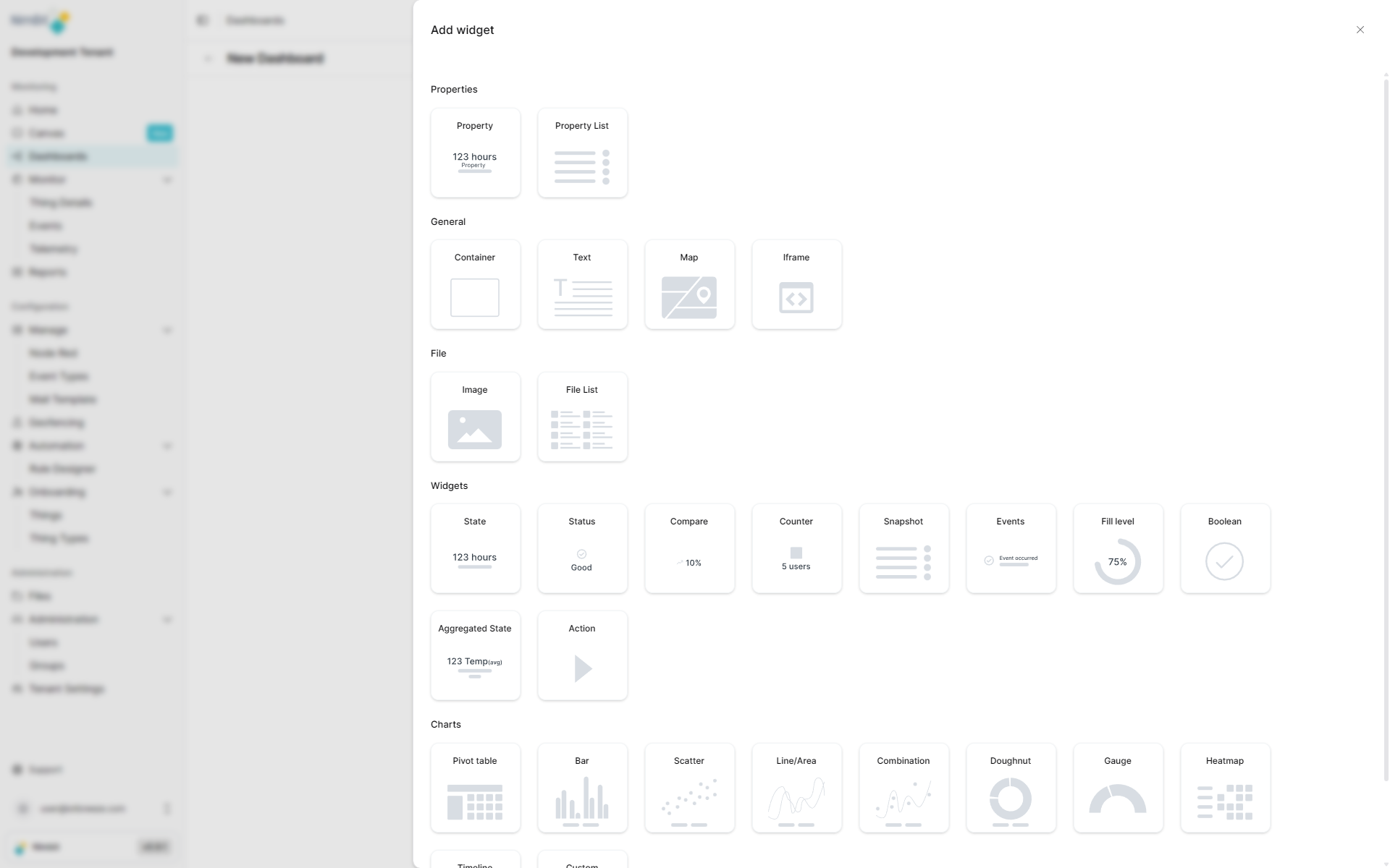 New Widget Selection