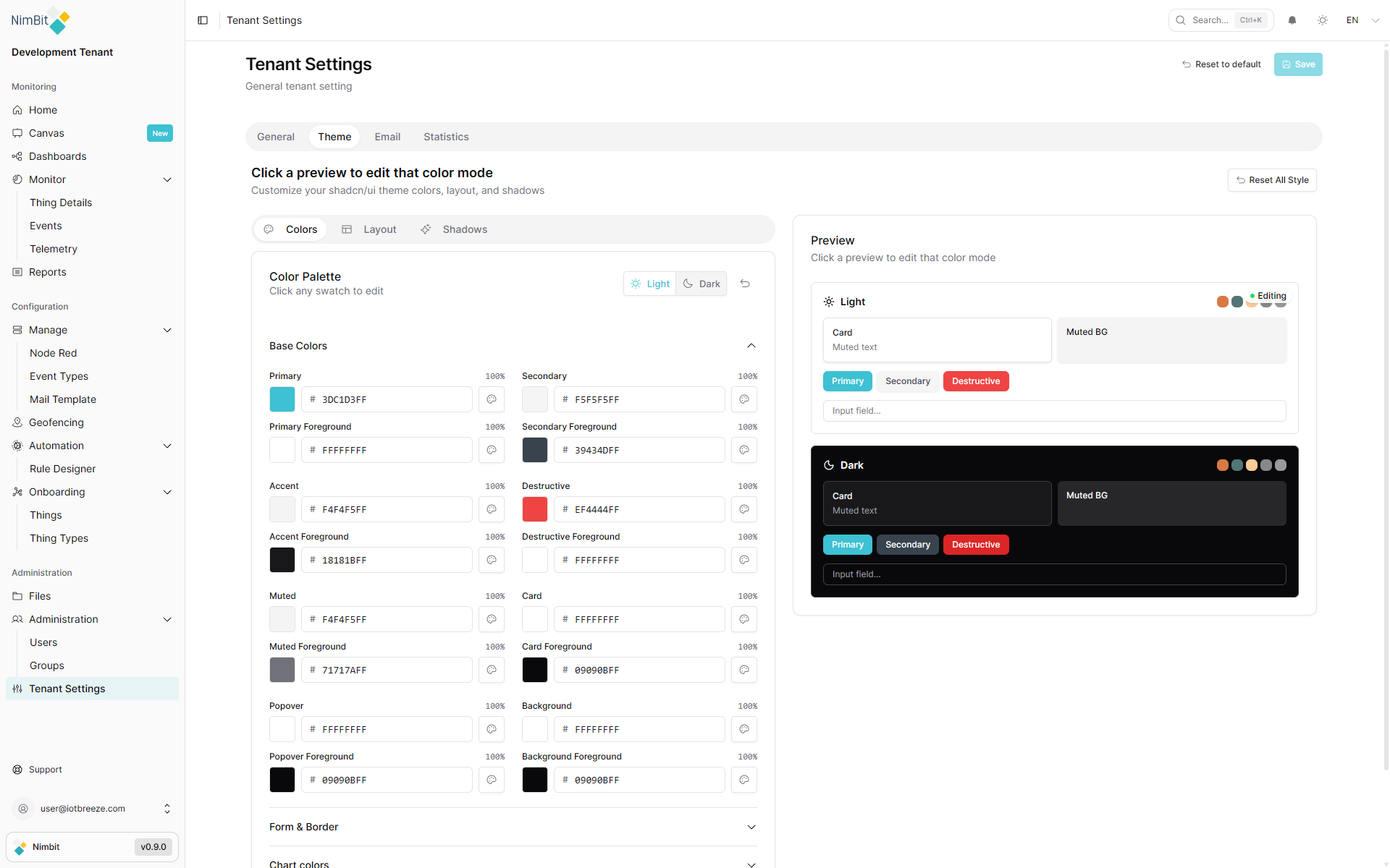 Base Colors Configuration