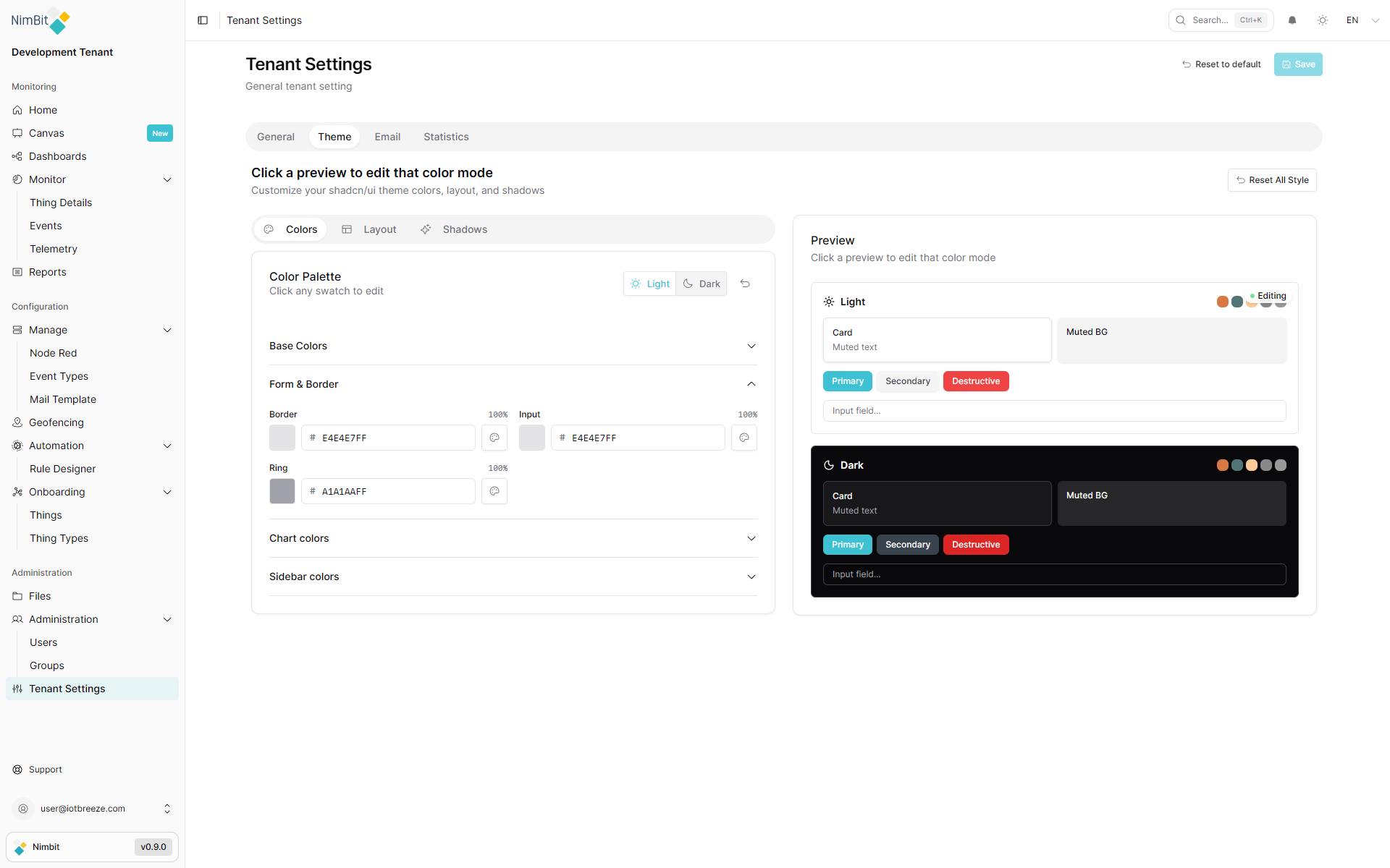 Form &amp; Border Settings