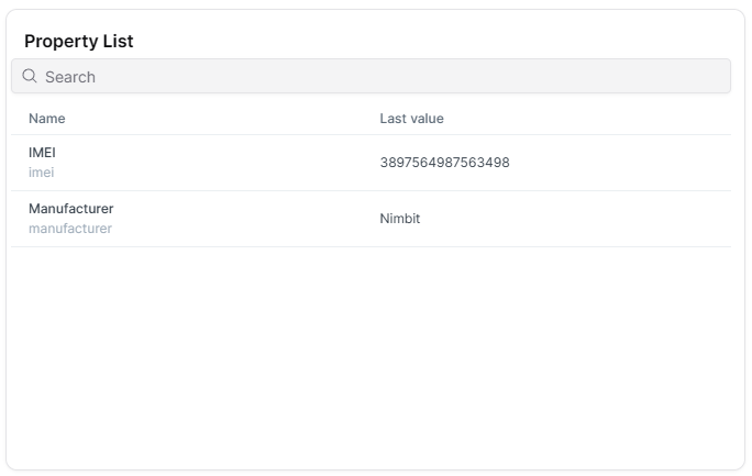 Property List Widget